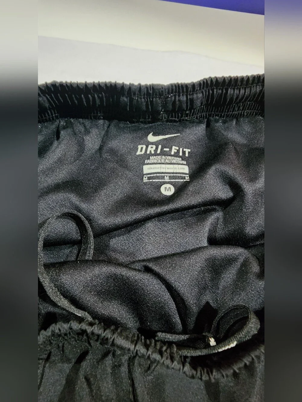Nike Women’s Dri Fit Black Running Athletic Shorts with White Side Panels Med - Picture 6 of 7